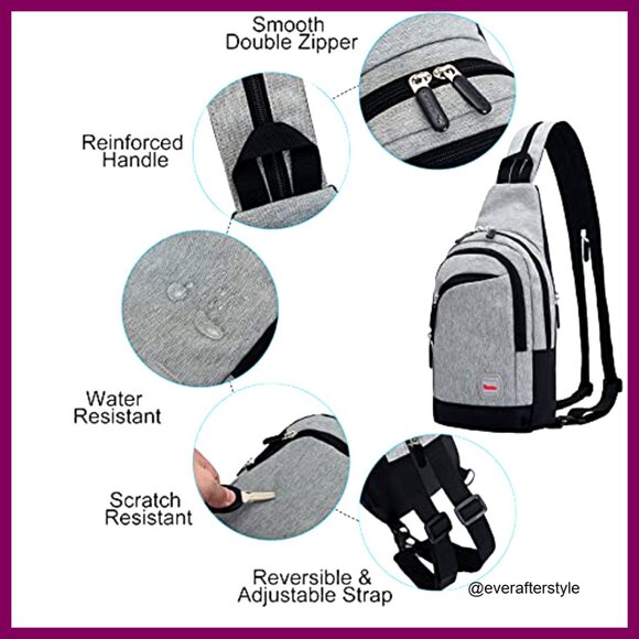 Convertible Crossbody Sling Backpack Daypack for Hiking Travel Multifunctional
